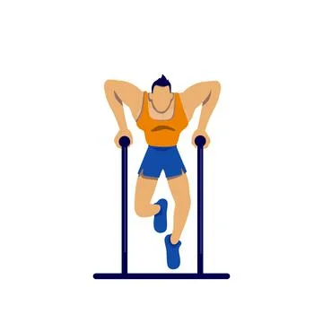 Athlete on bar flat color vector faceless character 스톡 일러스트