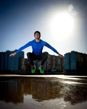 Athlete on beach Stock Photos
