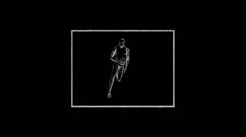 Athlete becomes leopard - rotoscoping technique Stock Footage 10822992