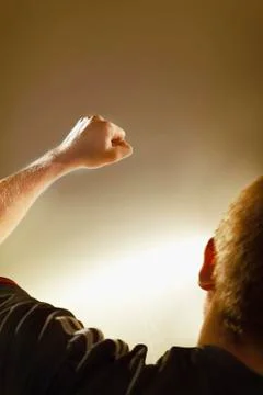 Athlete cheering Stock Photos