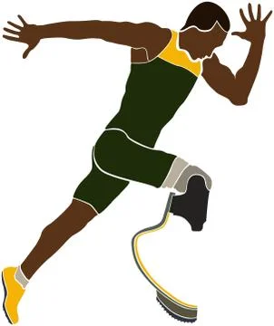 Athlete disabled amputee Ilustração Stock