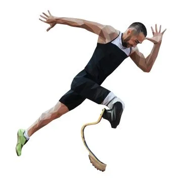 Athlete disabled amputee Stock Illustration