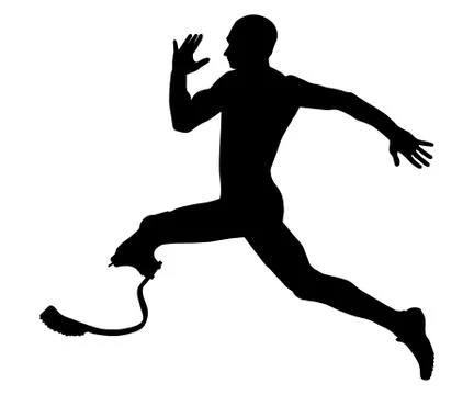 Athlete disabled amputee Stock Illustration