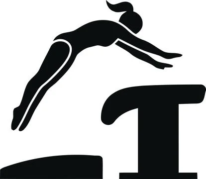 Athlete diving over hurdle in mid-jump Ilustração Stock