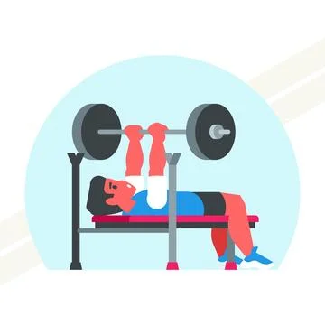Athlete-doing-bench-press Stock Illustration
