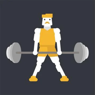 Athlete doing deadlift exercise Stock Illustration