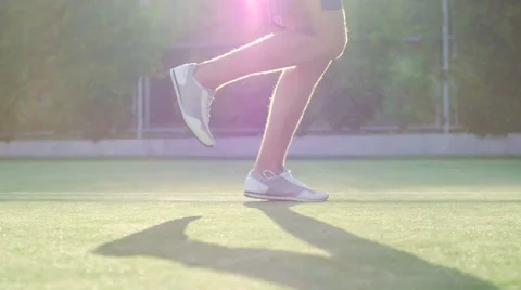 Athlete doing exercise at the stadium Stock Footage 56229117