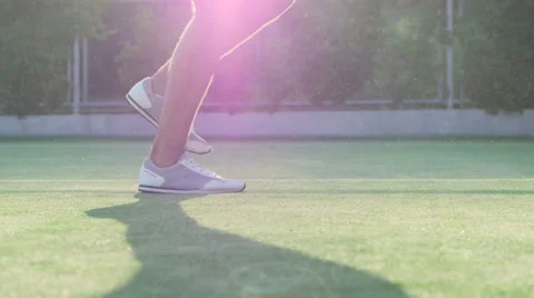 Athlete doing exercise at the stadium Stock Footage 56229866