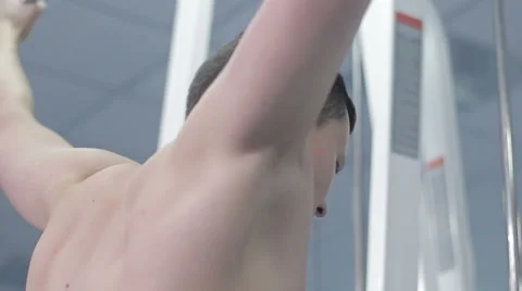 Athlete doing exercises on your back Video stock 57297637