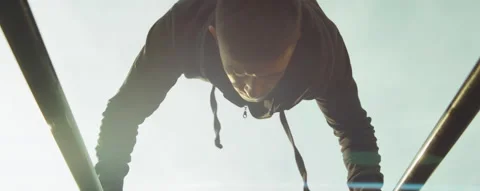 Athlete Doing Handstand on Parallel Bars Stock-Footage 166434455