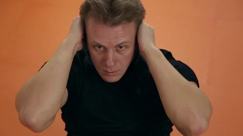 Athlete doing physical exercise Stock Footage 70565873