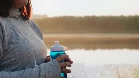 Athlete drinking water after hard workout Stock-Footage 103133585