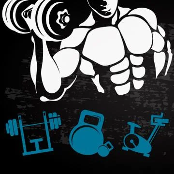 Athlete with a dumbbell for training Stock Illustration