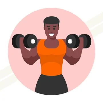 Athlete-with-dumbbells Stock Illustration