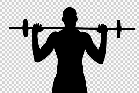 Athlete exercising with barbell Stock Illustration
