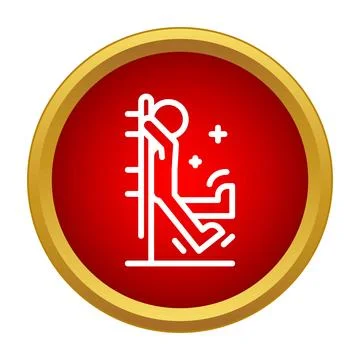 Athlete exercising on stall bars training icon Stock Illustration
