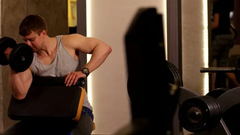 Athlete in the Gym Stock Footage 75375450