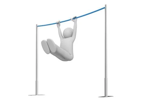 Athlete on horizontal bar Stock Illustration