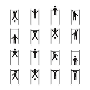 Athlete on horizontal bar, vector illustration. Stock Illustration