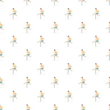 Athlete hurdling pattern background creating seamless sports design Stock Illustration