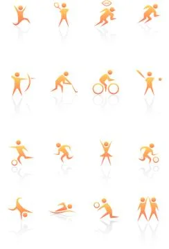 Athlete icons Stock Illustration
