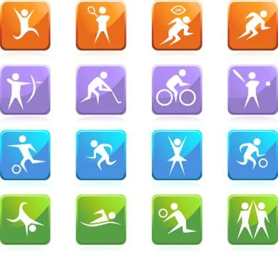 Athlete icons Stock Illustration