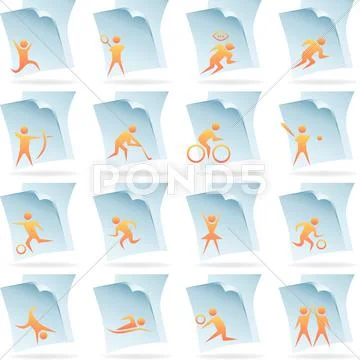 Athlete icons Stock Illustration