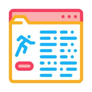 Athlete Information Document Folder Icon Vector Outline Illustration 库存插图