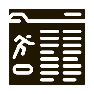 Athlete Information Document Folder Icon Vector Glyph Illustration Illustrazione stock