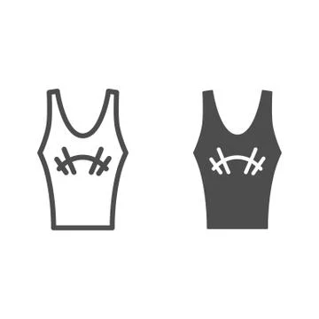 Athlete jersey line and solid icon, Gym concept, sportswear for gym sign on 库存插图