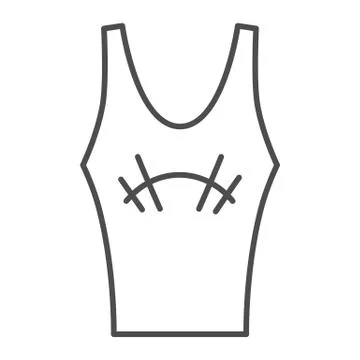Athlete jersey thin line icon, Gym concept, sportswear for gym sign on white イラスト素材