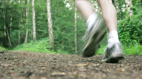 Athlete jogging in forest Stock Footage 41094315