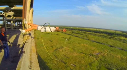 Athlete jumping backwards with the coup Stock Footage 41430953