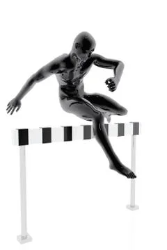 Athlete jumping an obstacle Stock Illustration