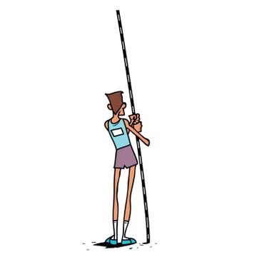 Athlete jumping with a pole Stock Illustration