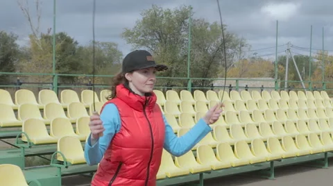 Athlete jumping rope Stock Footage 68763514