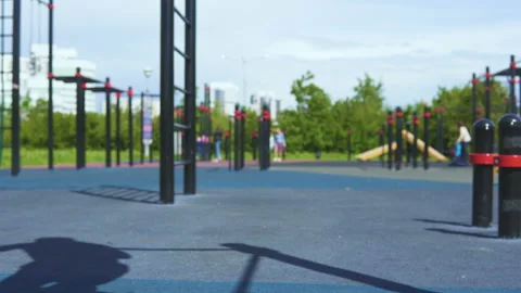 The athlete jumps on the bar. Stock-Footage 91294793