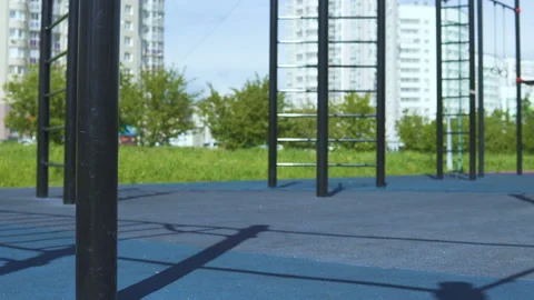 The athlete jumps on the bar. Video stock 91342663