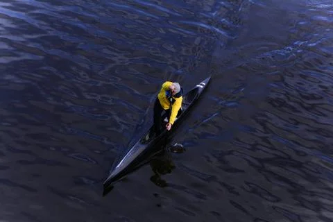 Athlete kayaking Foto stock