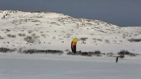 Athlete on Kiteboarding at training Video stock 98466358