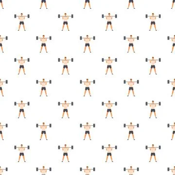 Athlete lifting barbell power training fitness pattern Stockillustratie