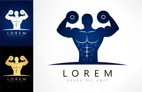 Athlete logo vector design. Logo fitness club. Stock Illustration