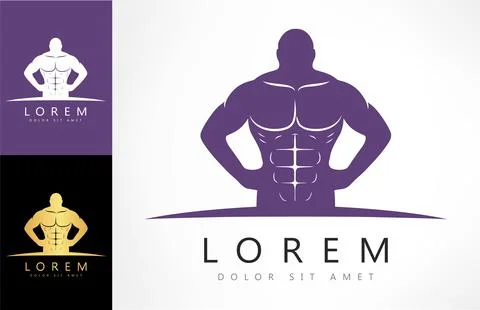Athlete logo vector design. Logo fitness club. Stock Illustration