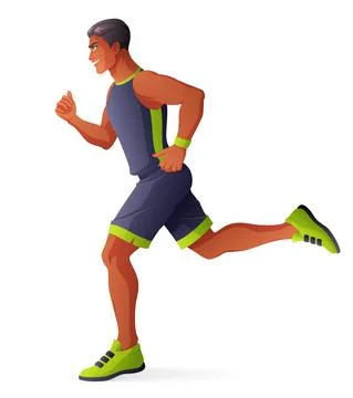 Athlete man running. Isolated vector illustration. Stock Illustration