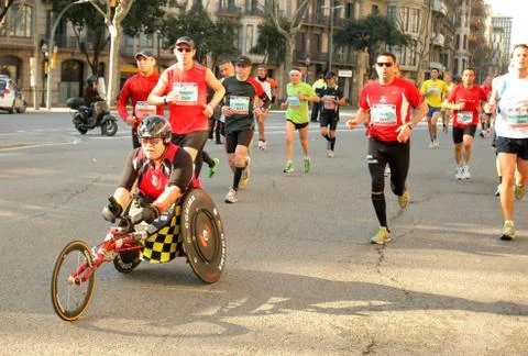 Athlete with mobility disabilities Stock Photos
