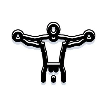 Athlete performing lateral raise exercise with dumbbells Stock Illustration