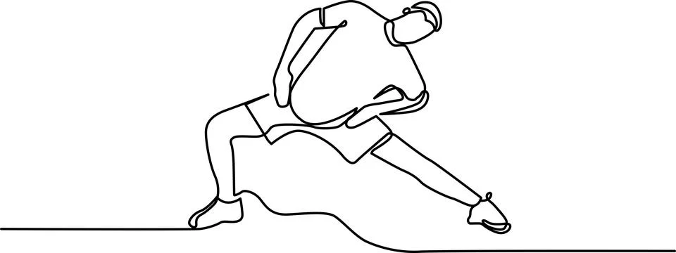 Athlete performing stretch Vector Illustrazione stock