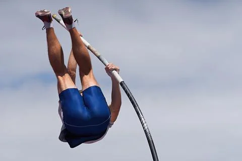 Athlete pole vault Stock Photos