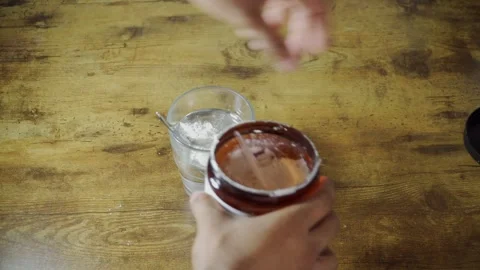 Athlete preparing creatine supplement drink Stock Footage 313564939