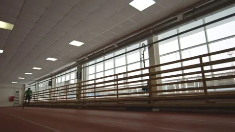 Athlete with Prosthetic Limb Running Stock Footage 71610505